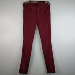 Genetic Denim Shya Skinny Twill Burgundy Pants Size 27